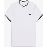 Fred Perry T-Shirt mit Kontraststreifen an Kragen und Ärmelabschlüssen von Fred Perry