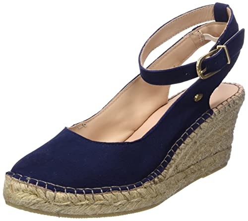 Fred de la Bretoniere Damen FRS0177 Luxury Suede Espadrille Wedge Sandal, Dark Blue, 40 EU von Fred de la Bretoniere