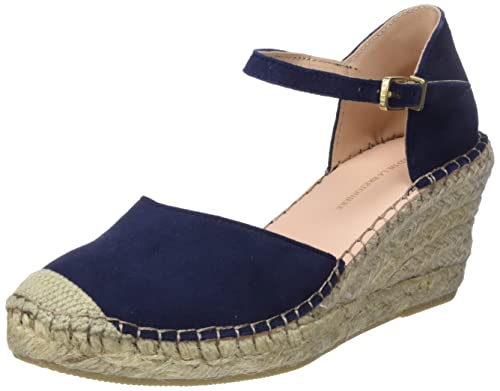 Fred de la Bretoniere Damen FRS0412 Luxury Suede Espadrille Wedge Sandal, Dark Blue, 39 EU von Fred de la Bretoniere