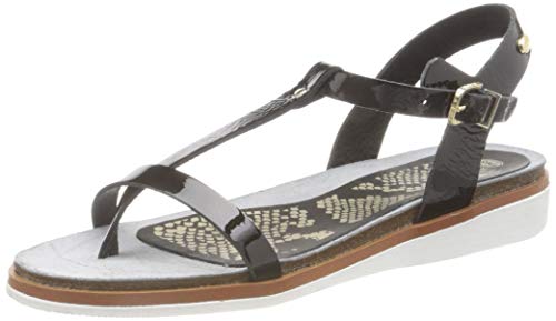 Fred de la Bretoniere Damen FRS0659 T-Spangen Sandalen, Schwarz (Black 0009) von Fred de la Bretoniere