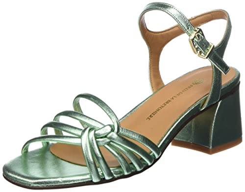 Fred de la Bretoniere Damen FRS1384 Sandalette metallic Leather Heeled Sandal, Light Green, 39 EU von Fred de la Bretoniere