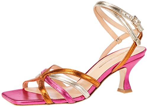 Fred de la Bretoniere Damen FRS1424 Mixed metallic Nappa Leather Heeled Sandal, Multi Fuchsia, 37 EU von Fred de la Bretoniere