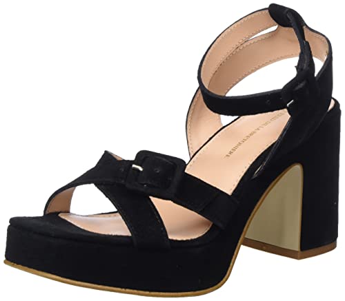 Fred de la Bretoniere Damen FRS1445 Suede Heeled Sandal, Black, 37 EU von Fred de la Bretoniere