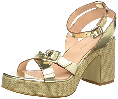 Fred de la Bretoniere Damen FRS1445 metallic Leather Heeled Sandal, Gold, 38 EU von Fred de la Bretoniere