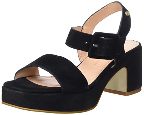 Fred de la Bretoniere Damen FRS1446 Suede Heeled Sandal, Black, 36 EU von Fred de la Bretoniere