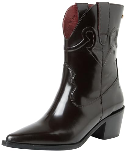 Fred de la Bretoniere Damen Jolie Western Bootie Ankle Boot, Dark Brown, 37 EU von Fred de la Bretoniere