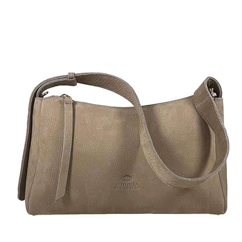 Fred de la Bretoniere Women's FRB0427 Shoulderbag Nubuck Leather Bag, Taupe von Fred de la Bretoniere