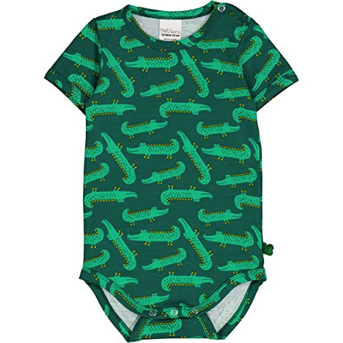 Fred's World by Green Cotton Baby Boys Croco s/s Body Base Layer, Cucumber/Grass/Sonic Yellow, 80 von Fred's World by Green Cotton