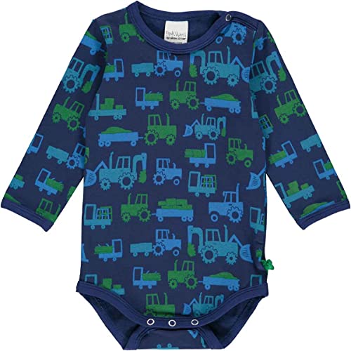 Fred's World by Green Cotton Baby Boys Tractor l/s Body Base Layer, Deep Blue/Happy Blue/Point Blue/Lime, 86 von Fred's World by Green Cotton