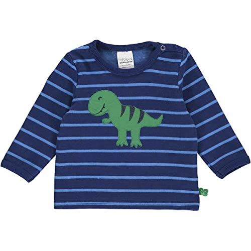 Fred's World by Green Cotton Baby - Jungen Dinosaur Applique L/S Baby T Shirt, Deep Blue, 68 EU von Fred's World by Green Cotton