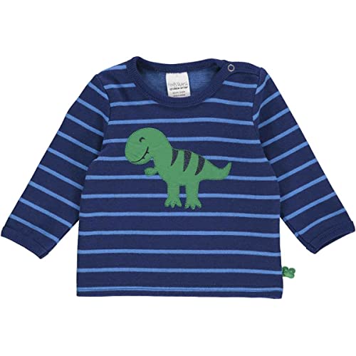 Fred's World by Green Cotton Baby - Jungen Dinosaur Applique L/S Baby T Shirt, Deep Blue, 80 EU von Fred's World by Green Cotton