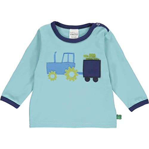 Fred's World by Green Cotton Baby - Jungen Tractor Applique L/S Baby T Shirt, Point Blue, 62 EU von Fred's World by Green Cotton