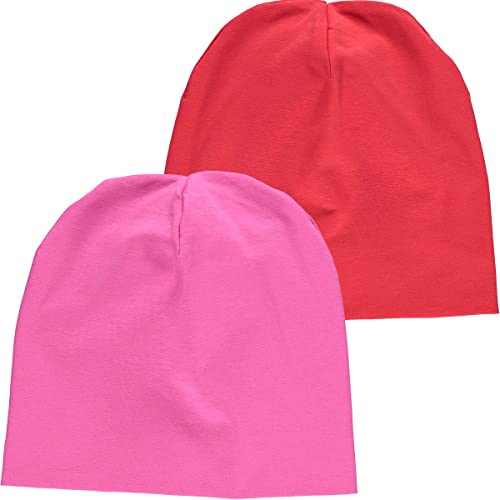 Fred's World by Green Cotton Baby - Mädchen Alfa 2-pack Baby Beanie Hat, Fuchsia, 3 Monate EU von Fred's World by Green Cotton