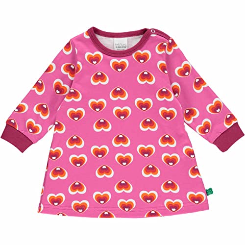 Fred's World by Green Cotton Baby - Mädchen Heart L/S Baby Casual Dress, Fuchsia/Mandarin/Lollipop/Plum, 62 EU von Fred's World by Green Cotton