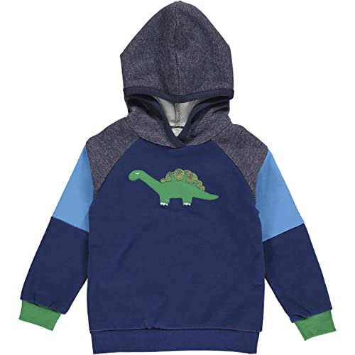 Fred's World by Green Cotton Jungen Dinosaur Hoodie Hooded Sweatshirt, Denim Navy, 104 EU von Fred's World by Green Cotton