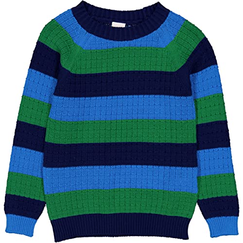 Fred's World by Green Cotton Jungen Knit Stripe Pullover Sweater, Deep Blue, 128 EU von Fred's World by Green Cotton