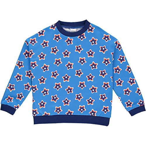 Fred's World by Green Cotton Jungen Star Sweatshirt Pullover Sweater, Happy Blue/Deep Blue/Energy Blue/Mandarin, 128 EU von Fred's World by Green Cotton