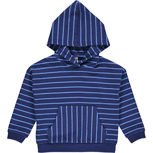 Fred's World by Green Cotton Jungen Streep Pocket Hoodie Hooded Sweatshirt, Deep Blue/Happy Blue, 104 EU von Fred's World by Green Cotton