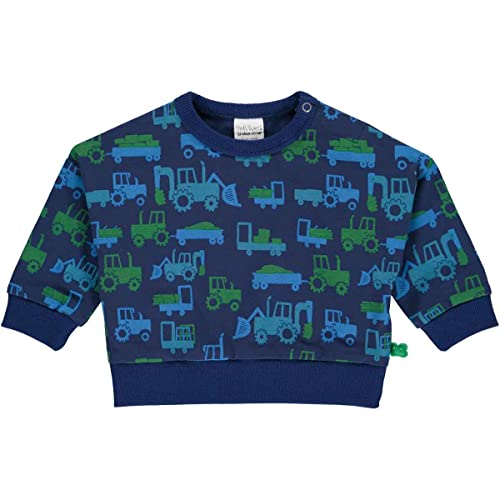 Fred's World by Green Cotton Jungen Tractor Sweatshirt Baby Pullover Sweater, Deep Blue/Happy Blue/Point Blue/Lime, 98 EU von Fred's World by Green Cotton