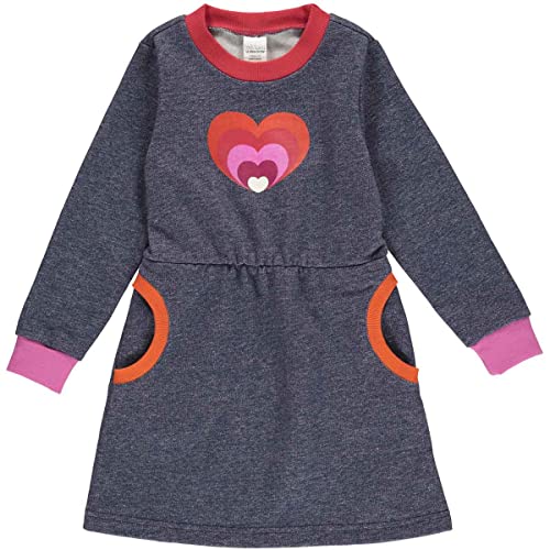 Fred's World by Green Cotton Mädchen Heart L/S Casual Dress, Denim Navy, 116 EU von Fred's World by Green Cotton