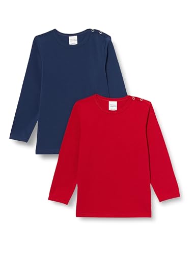 Fred's World by Green Cotton Unisex Alfa L/S T Baby 2-Pack Blouse, Tango/Academy, 92 EU von Fred's World by Green Cotton