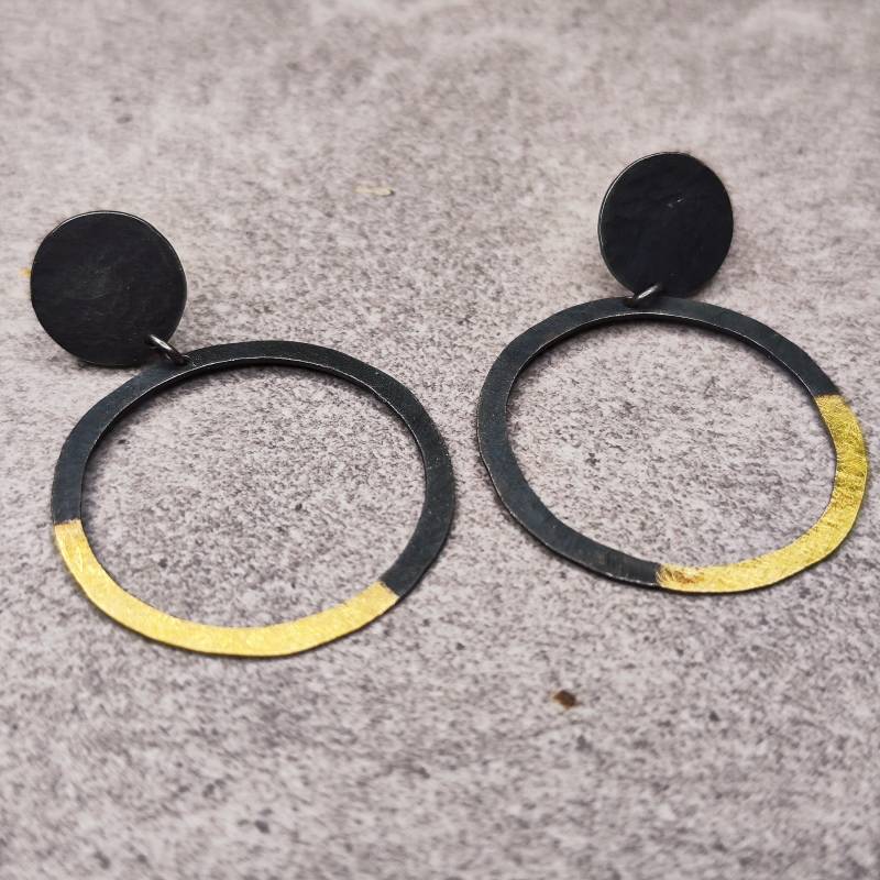 Ohrstecker Aus Geschwärztem Silber & Gold Ohrstecker Aus Geschwärztem Silber & Gold von FredPerrot