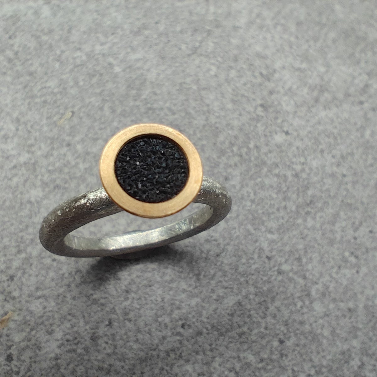 Silberring Mit Gelbgold Und Achat Kristall von FredPerrot