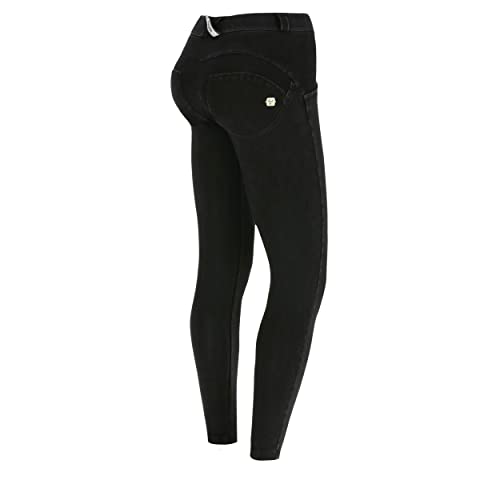 FREDDY - Jeggings Push Up WR.up® 7/8 Superskinny Jersey Organic, Denim Schwarz, Small, Schwarze Jeans - Nähte im Ton, S von Freddy