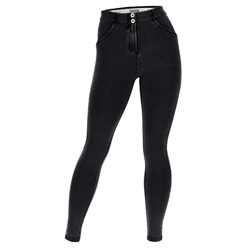 FREDDY - Jeggings Push Up WR.up® Curved Bein Superskinny Jersey-Denim, Schwarze Jeans-Naht in Ton, M von Freddy