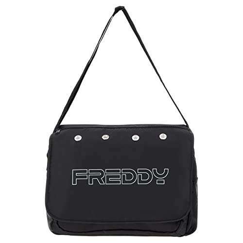 FREDDY - Messenger Bag Schwarz Nylon Mit Maxi-Logo, Schwarz , Taglia unica von Freddy