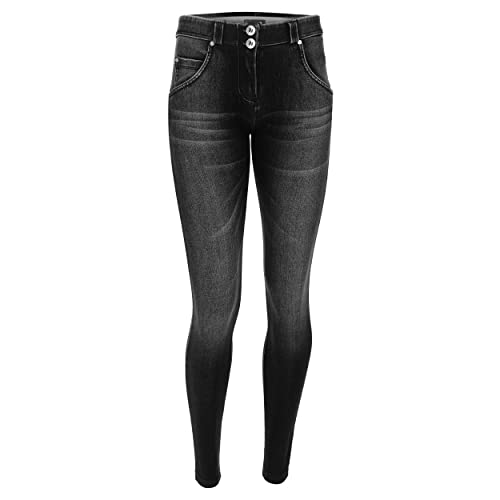 FREDDY - WR.up® Superskinny aus Denim Shuttle Used Optik, Schwarze Jeans - Naht in Ton, XL von Freddy