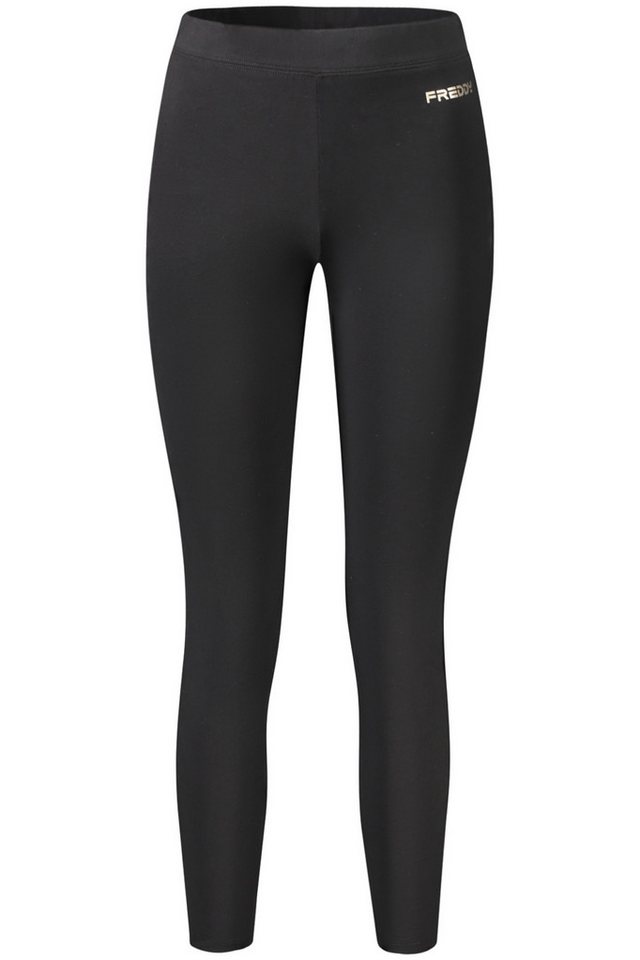 Freddy 5-Pocket-Hose Schwarze Damen-Leggings mit Druck und bequemem Gummizug Freddy 5-Pocket-Hose Schwarze Damen-Leggings mit Druck und bequemem Gummizug von Freddy