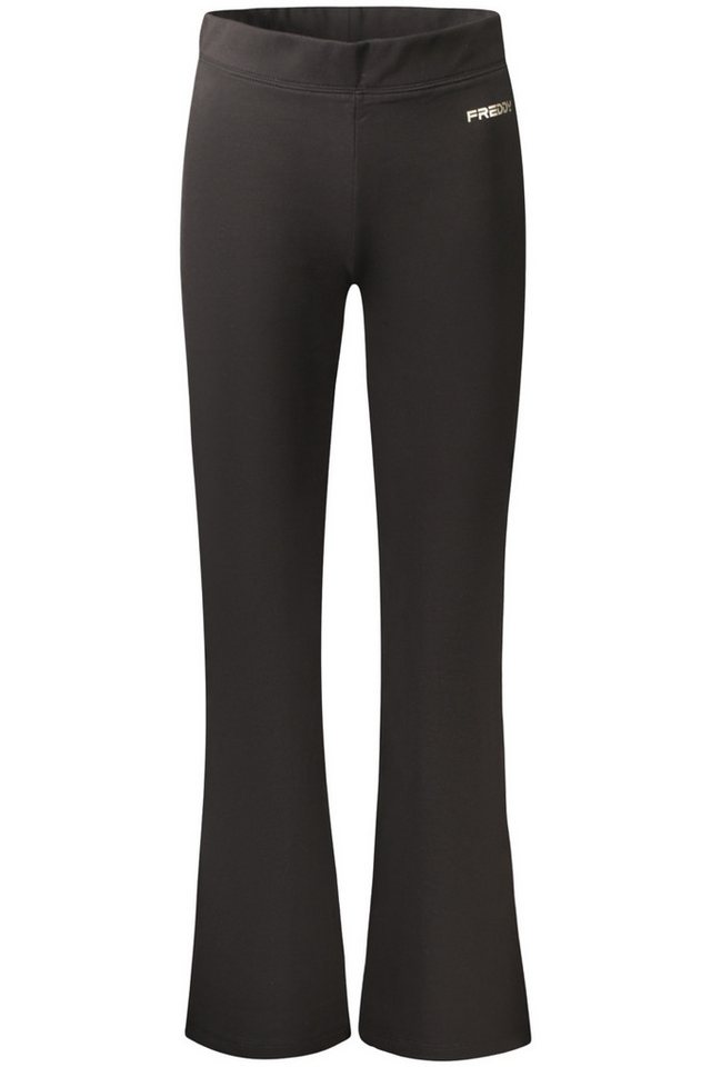 Freddy 5-Pocket-Hose Damen Gefütterte Weitbein-Leggings mit Print & Logo - Schwarz von Freddy