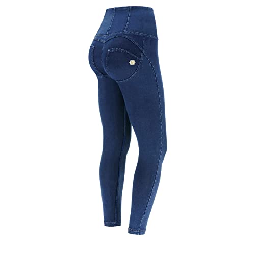 Freddy - Jegging Push Up WR.up® 7/8 Superskinny Hohe Taille mit Reißverschluss, Dunkle Jeans, L von Freddy