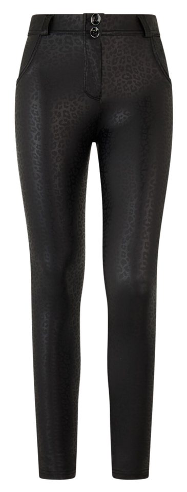 Freddy Lederimitathose WRUP2RF437, Hose aus Kunstleder mit normalem Taillenbund und Leomuster Lifting-Effekt, Smoothing-Effekt, Shaping-Effekt von Freddy