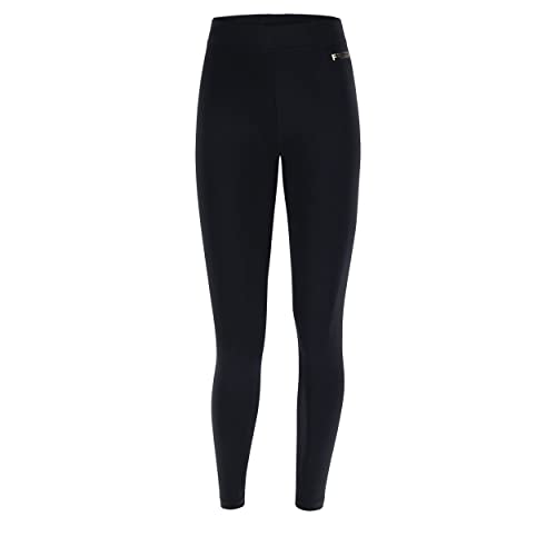 Freddy - Sportliche Leggings 7/8 aus elastischem Strickstoff mit Kupfer-Logo, Schwarz , XL von Freddy