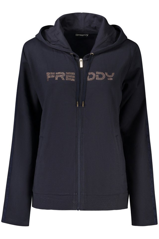 Freddy Sweatshirt Blauer Damen-Kapuzenpullover mit Reißverschluss von Freddy
