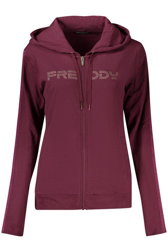 Freddy Sweatshirt Lila Damen-Hoodie mit Strass & Reißverschluss – von Freddy