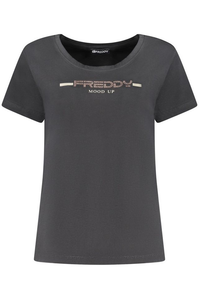 Freddy T-Shirt Damen Schwarz T-Shirt mit Weitem Ausschnitt & Freddy T-Shirt Damen Schwarz T-Shirt mit Weitem Ausschnitt & von Freddy
