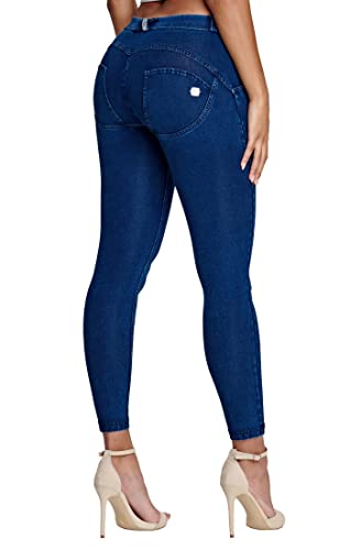 Freddy WR.UP® Damen 7/8 Hose knöchellang Denim-Look Super Skinny Normale Leibhöhe (M, J0B) von Freddy