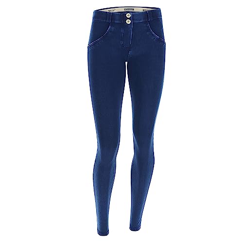 Freddy WR.UP® Damen Push-Up Jeans - Regular Waist Super Skinny - Indigoblau - Blaue Nähte Größe M von Freddy