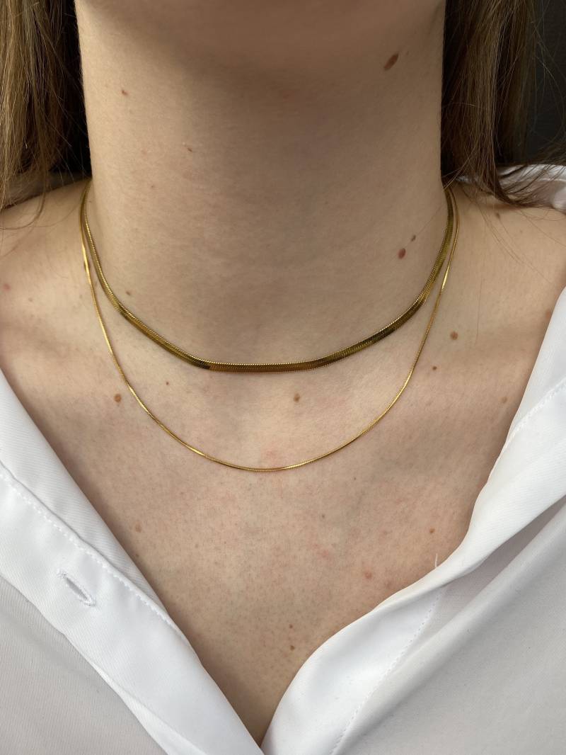 Goldene Doppelte Edelstahl Kette - Größenverstellbar Richard | Kostenloser Versand Goldene Doppelte Edelstahl Kette - Größenverstellbar Richard | Kostenloser Versand von FreddysLaedchen