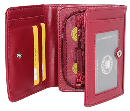 Frédéric Johns - Münzfach + Geldscheinfach – 8 separate Fächer – Euro-Geldbörse – Geldbörse für Damen oder Herren – hochwertige Qualität – Geschenkidee, Rot 1, one size, Einfach von Frédéric Johns
