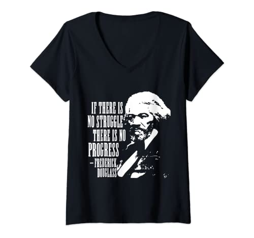 Damen Frederick Douglas Zitat über Fortschritt T-Shirt mit V-Ausschnitt Damen Frederick Douglas Zitat über Fortschritt T-Shirt mit V-Ausschnitt von Frederick Douglas Quote on Progress