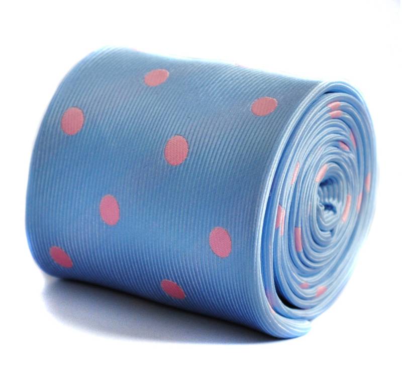 Blau-Pink-Polka-Spot-Krawatte Mit Blumenmuster Nach Hinten Von Friedrich Thomas Ft223 Blau-Pink-Polka-Spot-Krawatte Mit Blumenmuster Nach Hinten Von Friedrich Thomas Ft223 von FrederickThomas