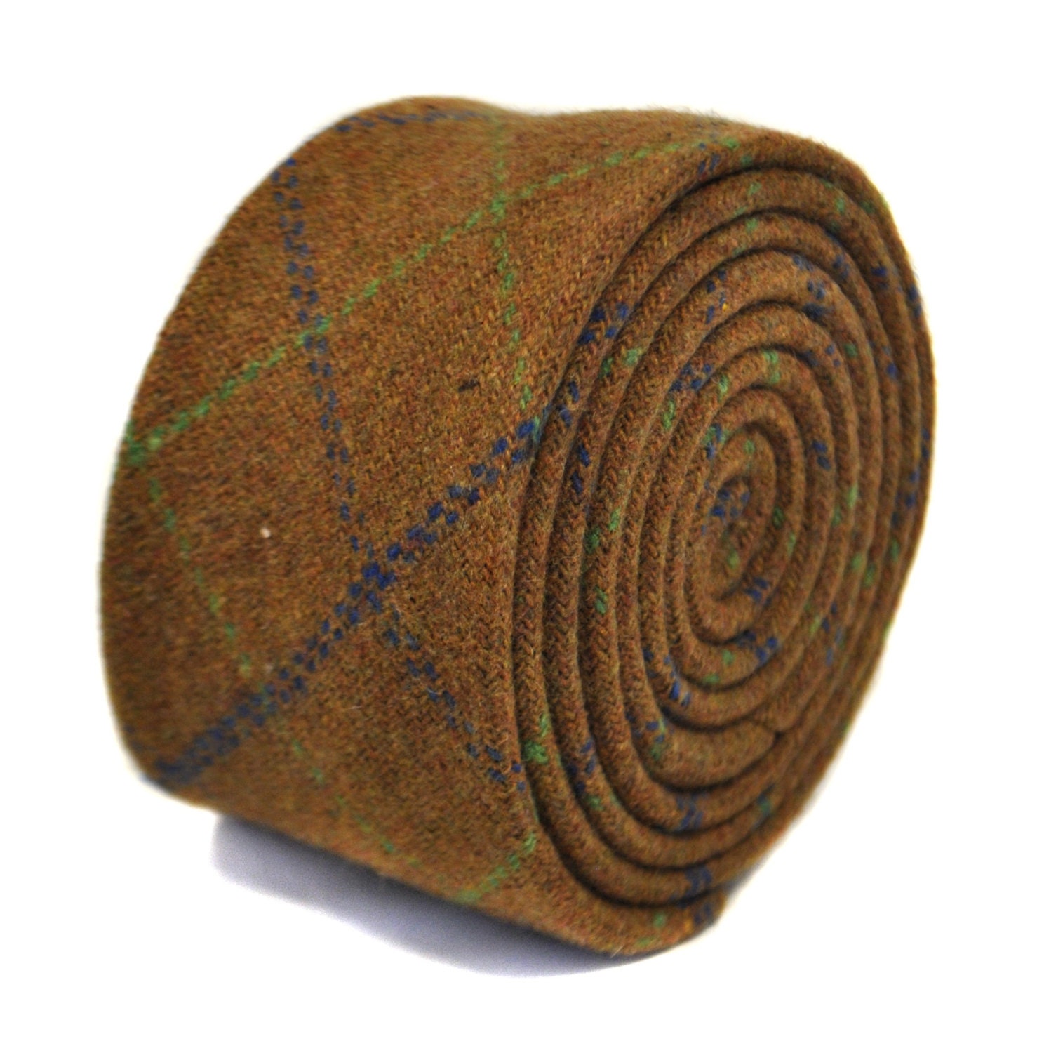 Braun Mit Grün Und Blau Kariert 100% Wolle Tweed Krawatte Von Friedrich Thomas von FrederickThomas