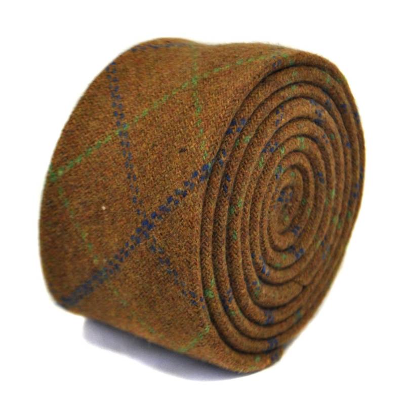 Braun Mit Grün Und Blau Kariert 100% Wolle Tweed Krawatte Von Friedrich Thomas von FrederickThomas