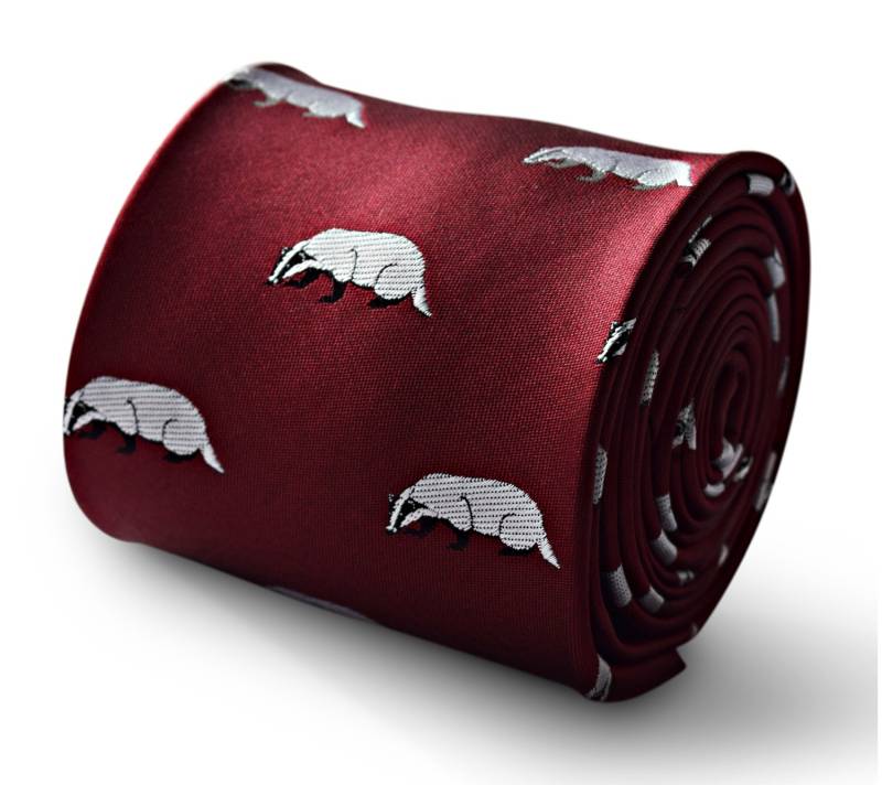 Burgunderrote Krawatte Mit Dachs-Design Von Friedrich Thomas Ft3336 von FrederickThomas
