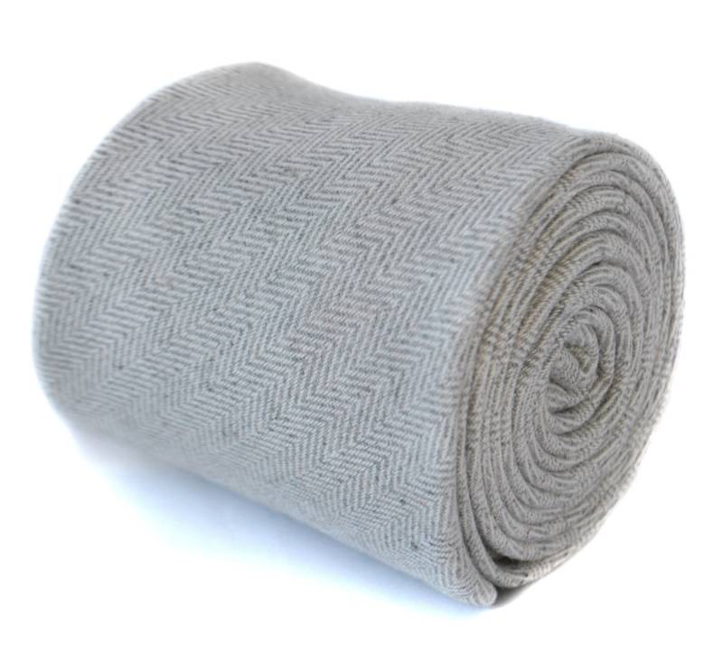 Cremeweiß Gesprenkelte Fischgrätenkrawatte Aus 100% Wolle Von Friedrich Thomas Ft2075 von FrederickThomas