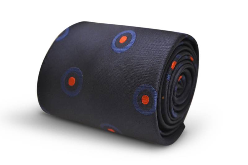 Dunkelblaue Krawatte Mit Rotem Zielscheiben-Design Von Friedrich Thomas Ft3504 von FrederickThomas